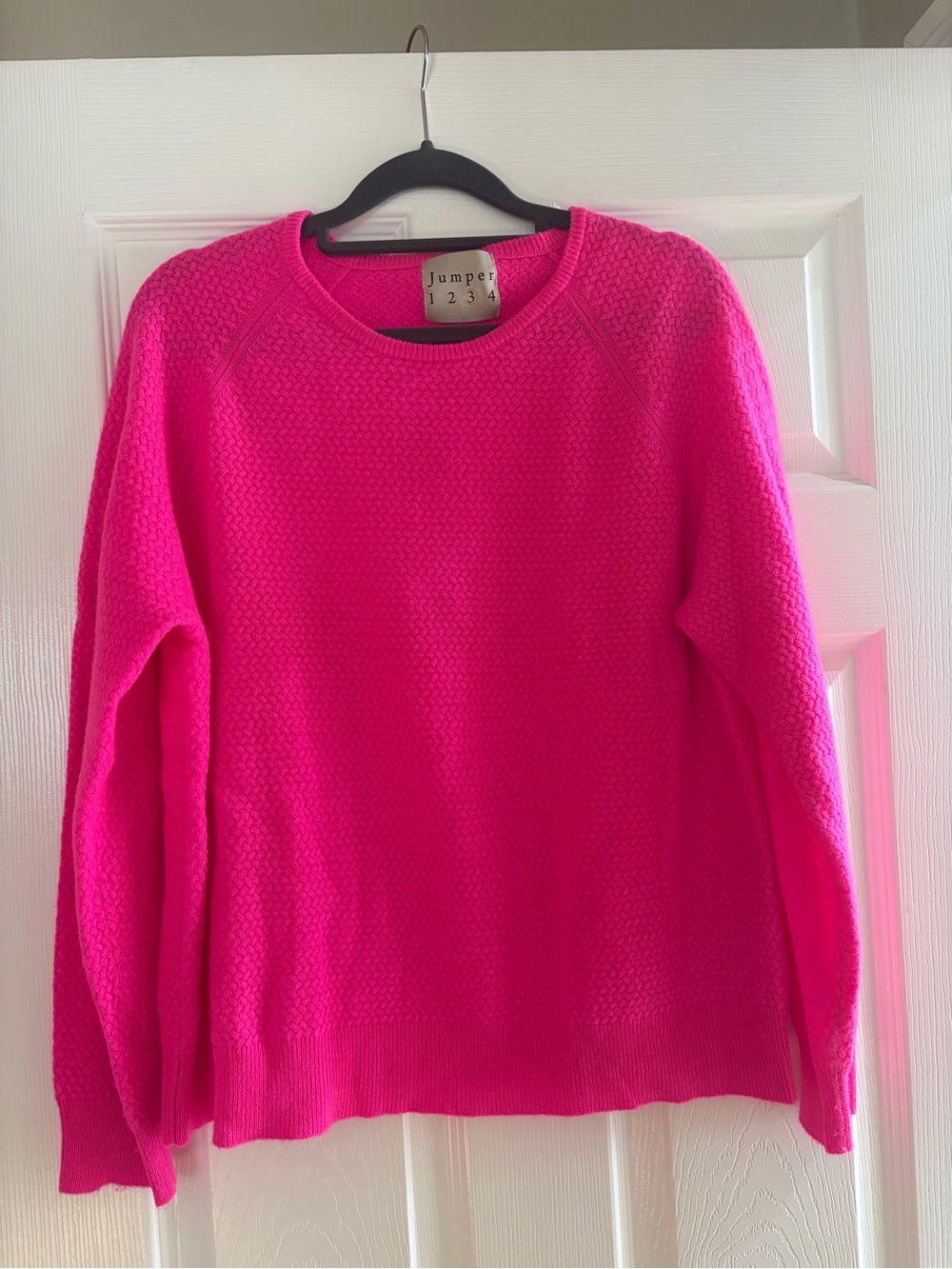 Jumper hot Pink Textured Crewneck Sweater